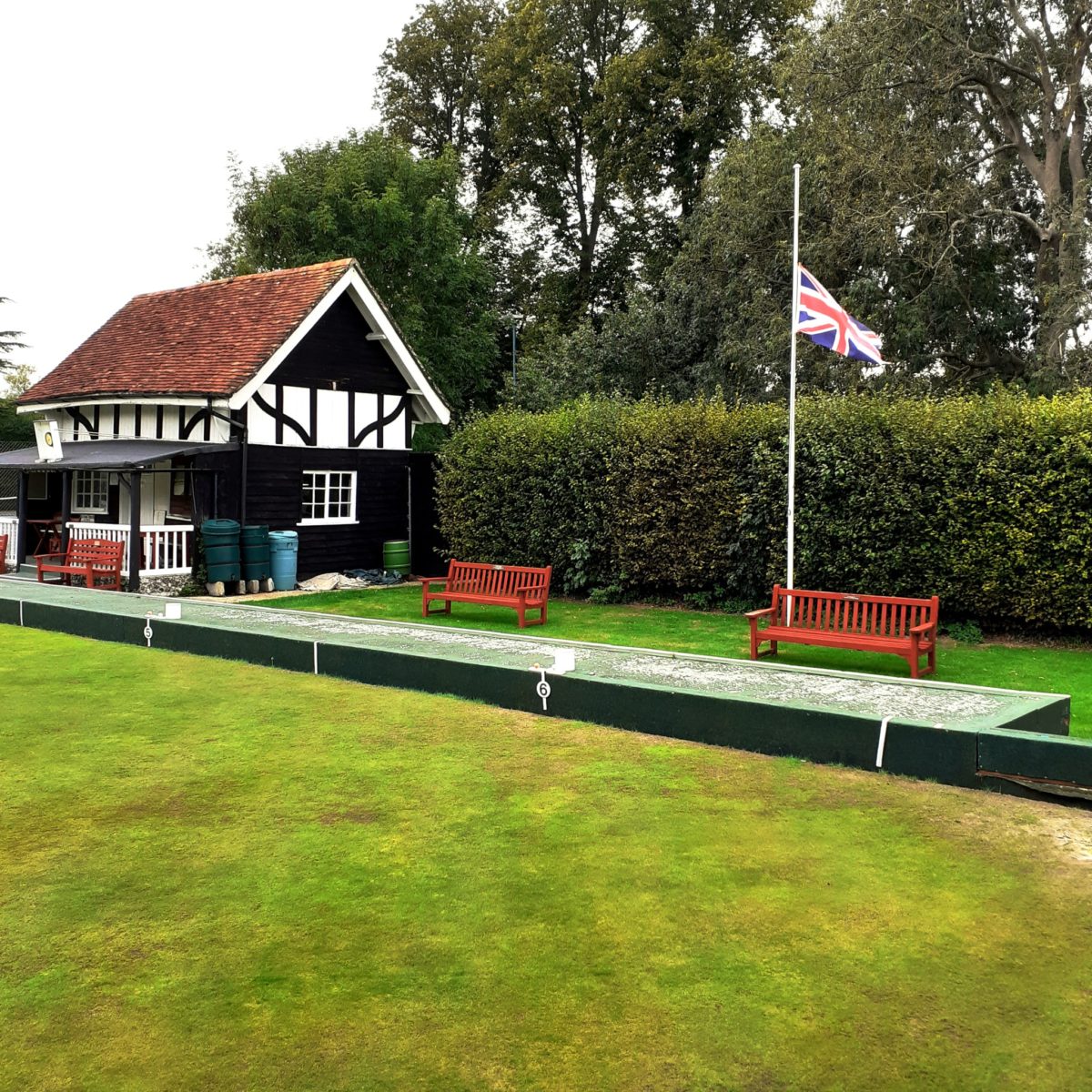 12th September 2022 - The Union Flag flies at half-mast at The Hungerford Club to mark the death of Her Majesty Queen Elizabeth II