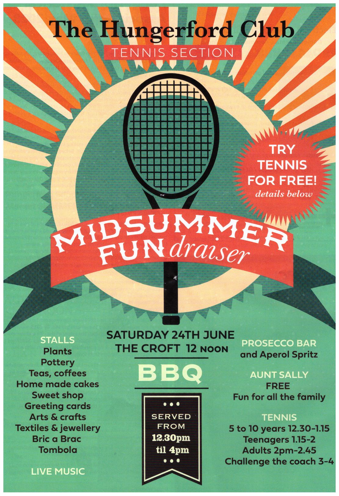 Hungerford Club - tennis funday and fundraising