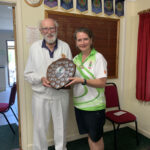 Hungerford President Mr Alan Bartter accepted the R & J Broad Trophy from Nina Leighton St Mary Bourne’s Secretary - Sunday 17th August 2025